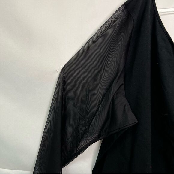 Torrid Black Long Sleeve Mesh One shoulder Foxy knit top Brand New! - Picture 6 of 15